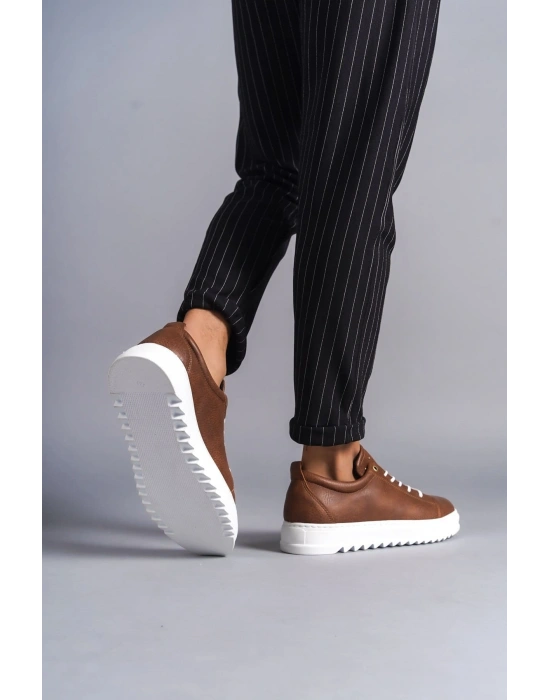 SLW152 Cool Bağcıklı Cilt Erkek Günlük Spor Klasik Ayakkabı CBT -  Taba