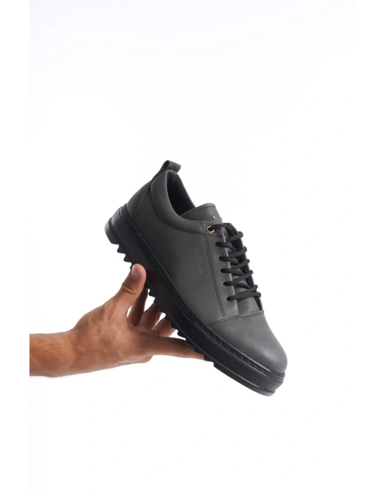 Slw152 Cool Bağcıklı Cilt Erkek Günlük Spor Cst - Füme Erkek Klasik Ayakkabı