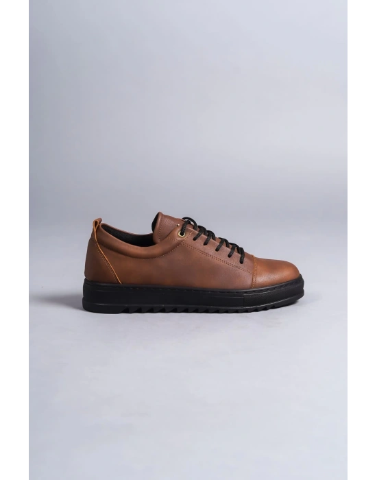 Slw152 Cool Bağcıklı Cilt Erkek Günlük Spor Cst - Taba Erkek Klasik Ayakkabı