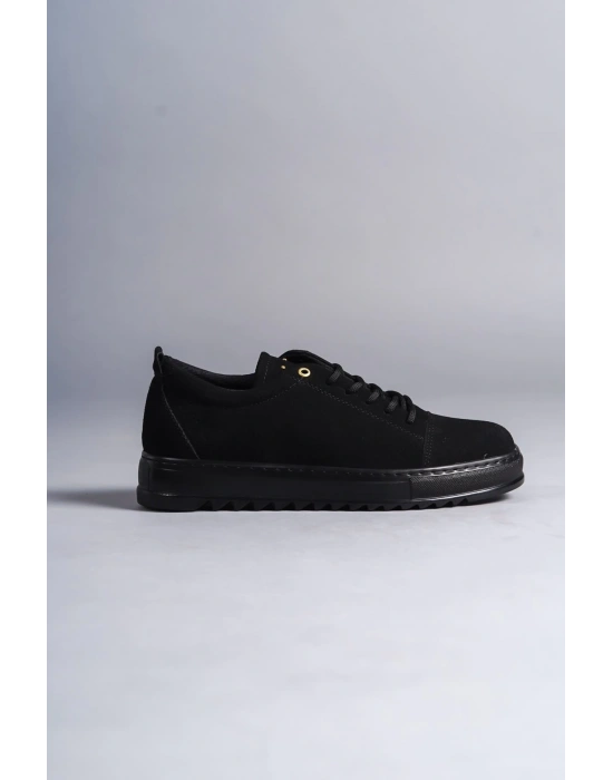 Slw152 Cool Bağcıklı Süet Erkek Günlük Spor Sst - Siyah Erkek Klasik Ayakkabı