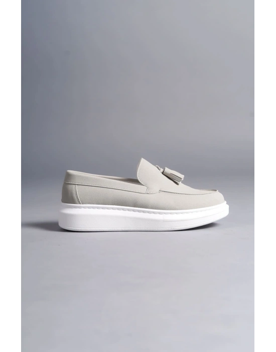 SLW154 Blaze Bağcıksız Püsküllü Süet Erkek Günlük Spor Klasik Ayakkabı SBT - Gri