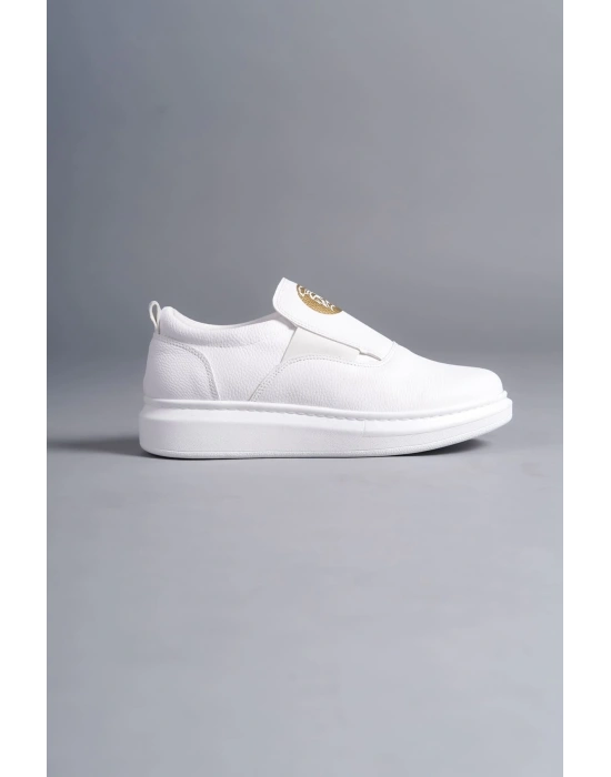 Slw161 Hippo Bağcıksız Cilt Erkek Günlük Cbt - Beyaz Erkek Sneaker Ayakkabı