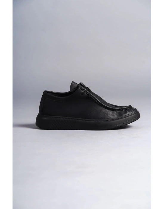 Slw170 Tornado Bağcıklı Cilt Erkek Günlük Spor Cst - Siyah Erkek Klasik Ayakkabı