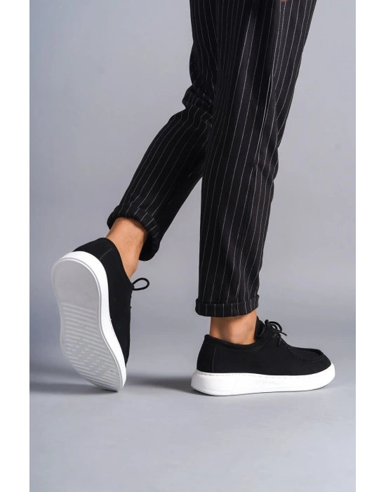 SLW170 Tornado Bağcıklı Süet Erkek Günlük Spor Klasik Ayakkabı SBT - Siyah