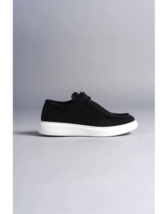 Slw170 Tornado Bağcıklı Süet Erkek Günlük Spor Sbt - Siyah Erkek Klasik Ayakkabı