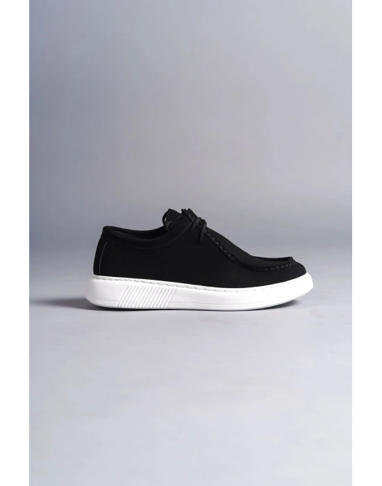 SLW170 Tornado Bağcıklı Süet Erkek Günlük Spor Klasik Ayakkabı SBT - Siyah