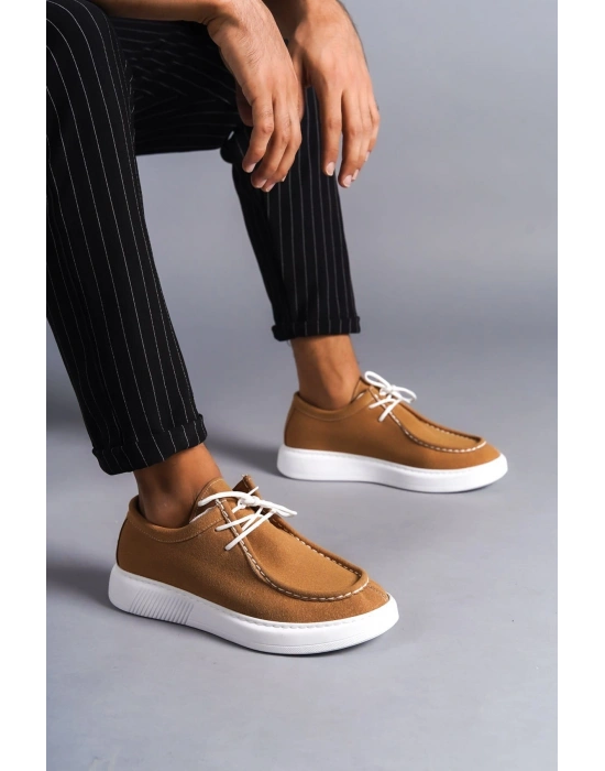 SLW170 Tornado Bağcıklı Süet Erkek Günlük Spor Klasik Ayakkabı SBT - Taba