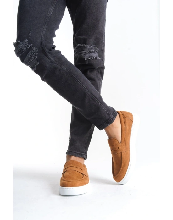 SLW180 Estilo X Bağcıksız Süet Erkek Günlük Spor Klasik Ayakkabı SBT - Taba