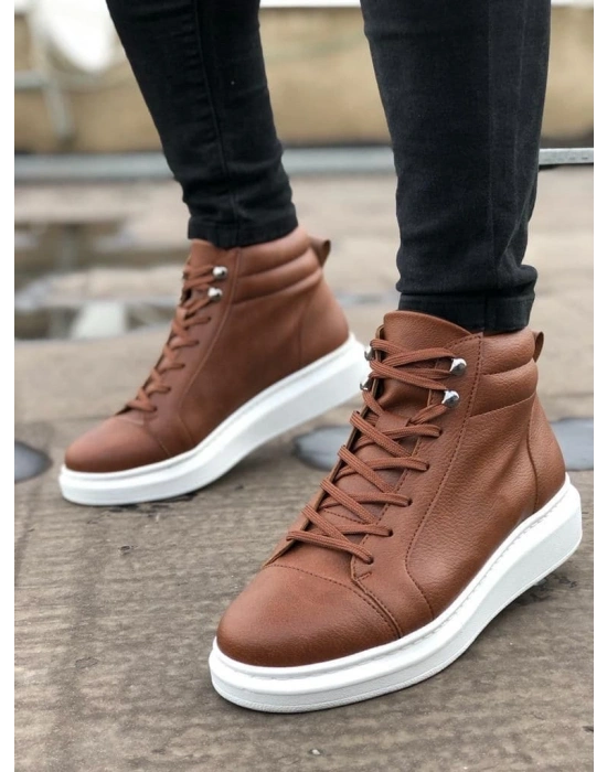 SLW202 Toronto Bağcıklı Cilt Erkek Spor Bot BT - Taba