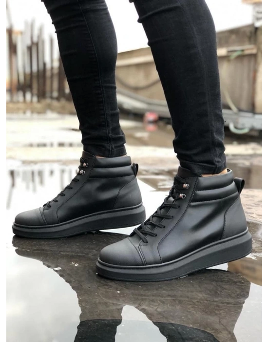 Slw202 Toronto Bağcıklı Cilt Erkek Spor St - Siyah Erkek Bot