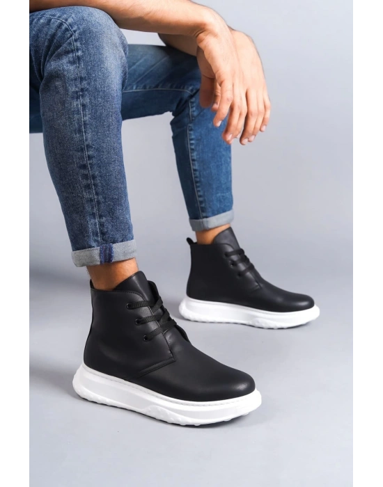 Slw204 Franca Bağcıklı Cilt Erkek Spor Bt - Siyah Erkek Bot