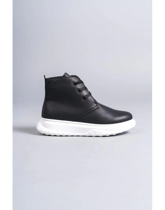 Slw204 Franca Bağcıklı Cilt Erkek Spor Bt - Siyah Erkek Bot