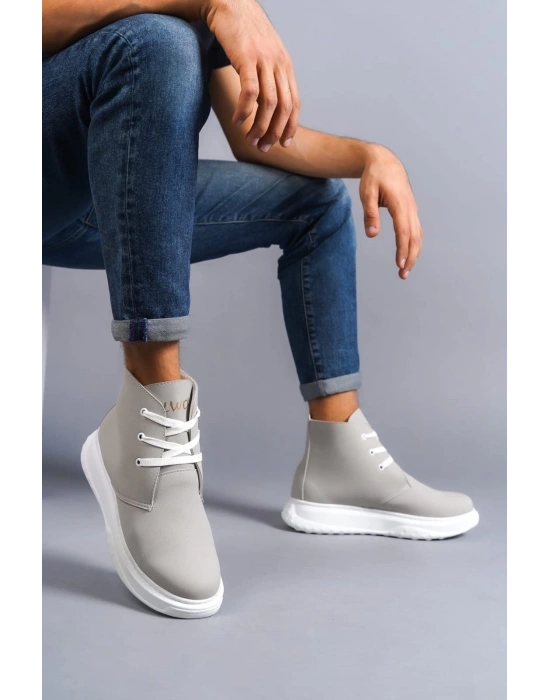 Slw204 Franca Bağcıklı Süet Erkek Spor Bt - Gri Erkek Bot