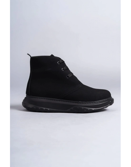 Slw204 Franca Bağcıklı Süet Erkek Spor St - Siyah Erkek Bot