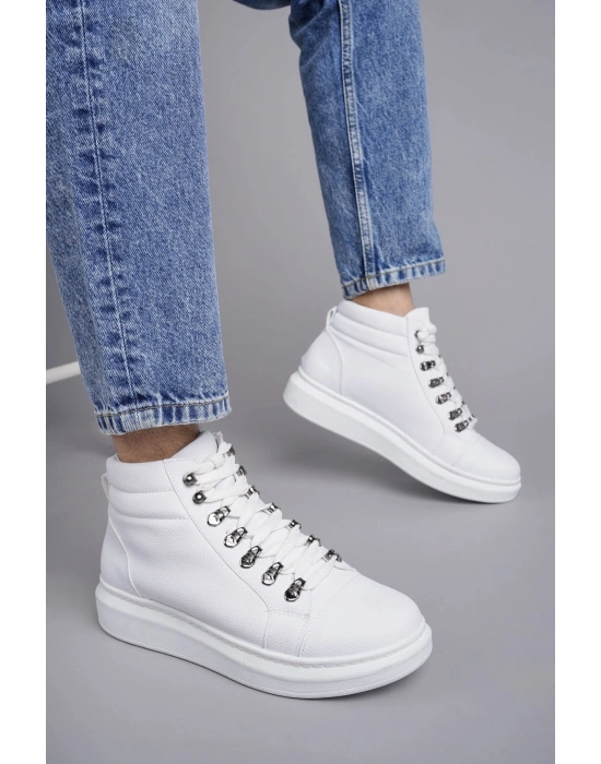 SLW206 Ottawa Bağcıklı Cilt Erkek Günlük Spor Bot BT - Beyaz