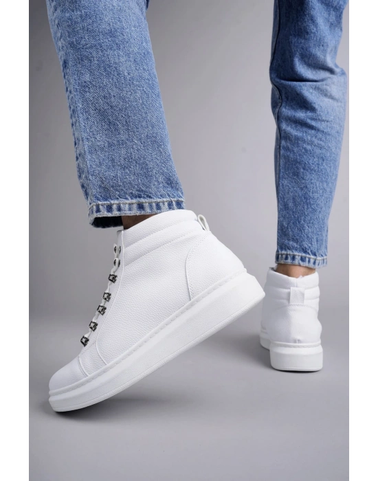 SLW206 Ottawa Bağcıklı Cilt Erkek Günlük Spor Bot BT - Beyaz