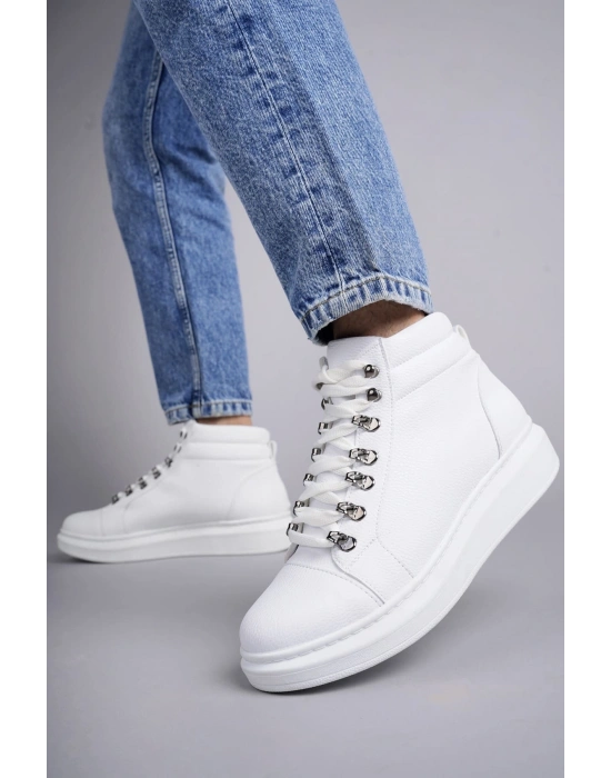 SLW206 Ottawa Bağcıklı Cilt Erkek Günlük Spor Bot BT - Beyaz