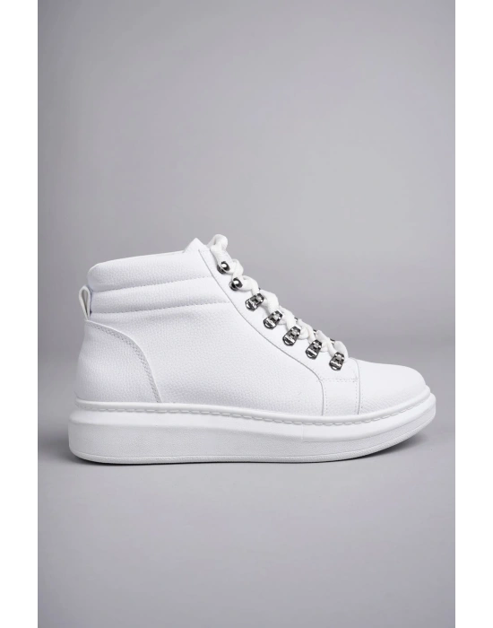 SLW206 Ottawa Bağcıklı Cilt Erkek Günlük Spor Bot BT - Beyaz