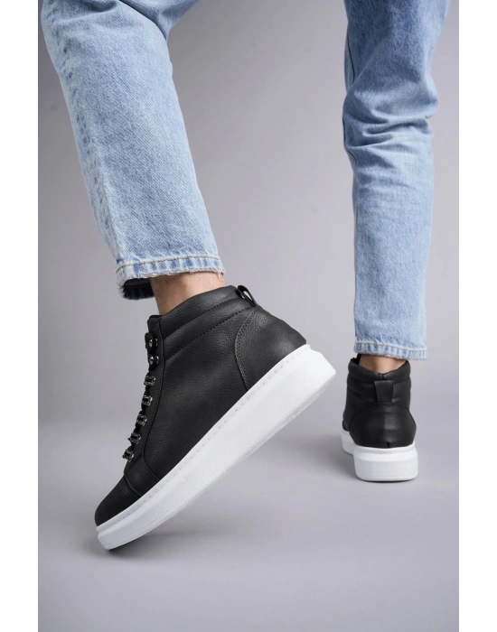 Slw206 Ottawa Bağcıklı Cilt Erkek Günlük Spor Bt - Siyah Erkek Bot