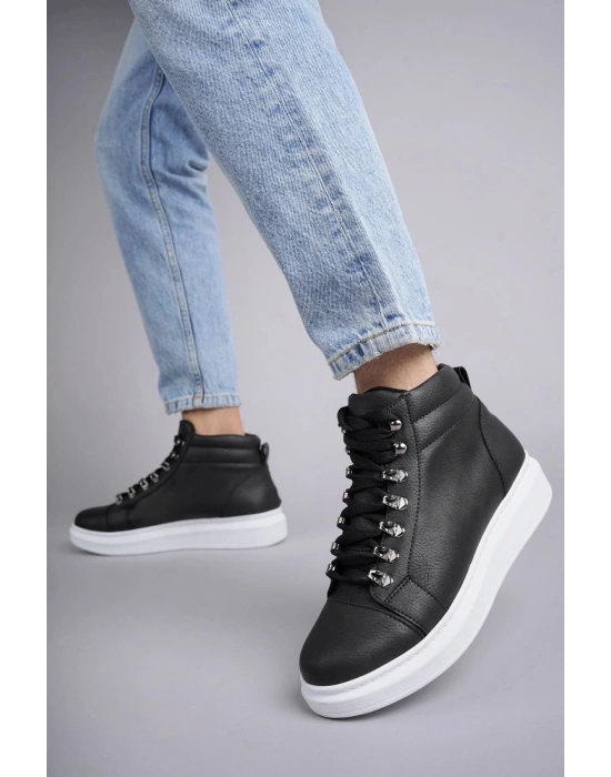 Slw206 Ottawa Bağcıklı Cilt Erkek Günlük Spor Bt - Siyah Erkek Bot