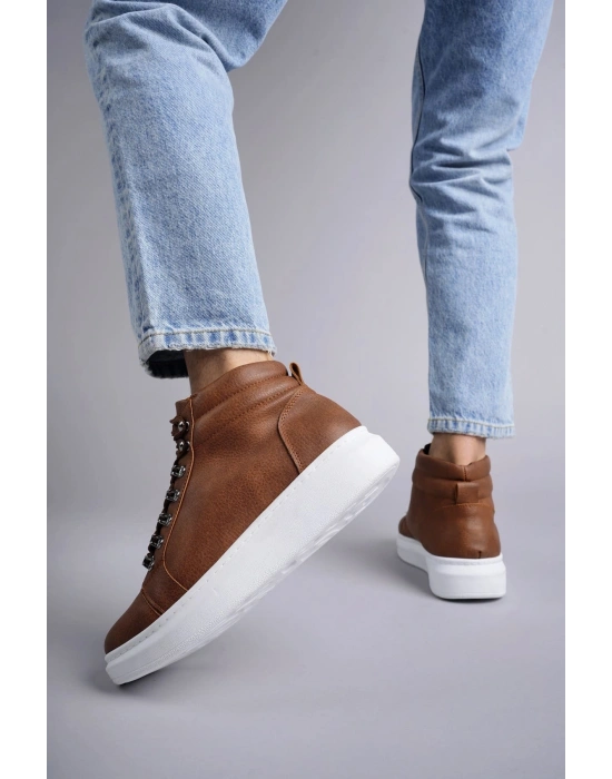 SLW206 Ottawa Bağcıklı Cilt Erkek Günlük Spor Bot BT - Taba