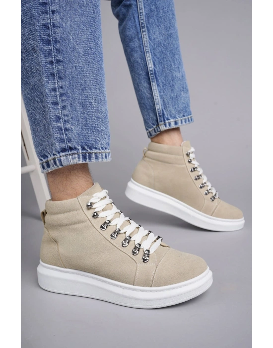 SLW206 Ottawa Bağcıklı Süet Erkek Günlük Spor Bot BT - Krem