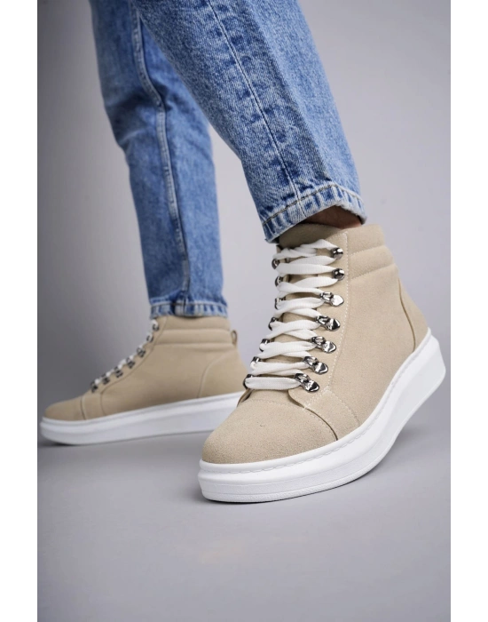 SLW206 Ottawa Bağcıklı Süet Erkek Günlük Spor Bot BT - Krem