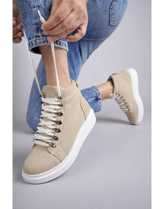 SLW206 Ottawa Bağcıklı Süet Erkek Günlük Spor Bot BT - Krem