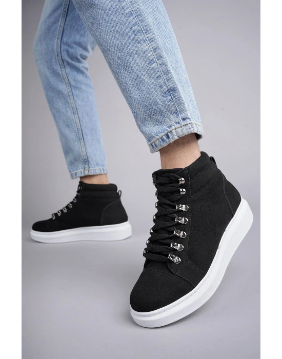 SLW206 Ottawa Bağcıklı Süet Erkek Günlük Spor Bot BT - Siyah