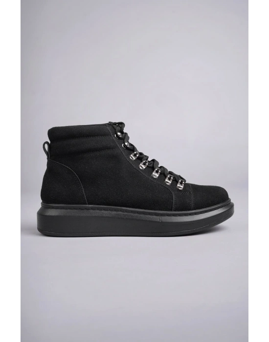 SLW206 Ottawa Bağcıklı Süet Erkek Günlük Spor Bot ST - Siyah