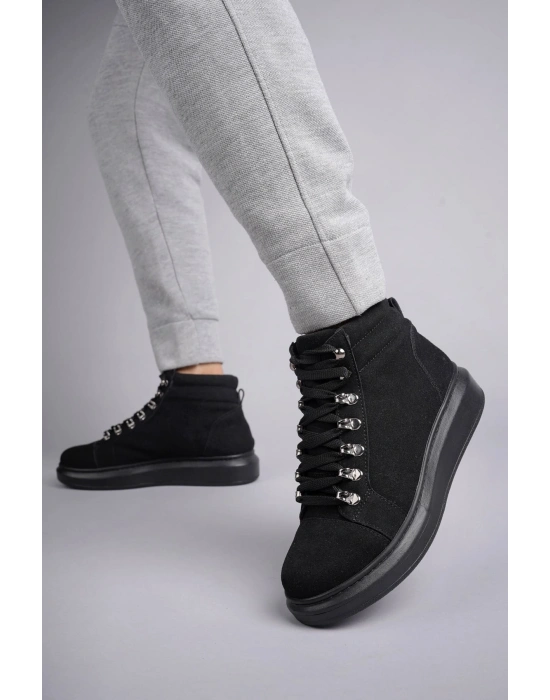 SLW206 Ottawa Bağcıklı Süet Erkek Günlük Spor Bot ST - Siyah