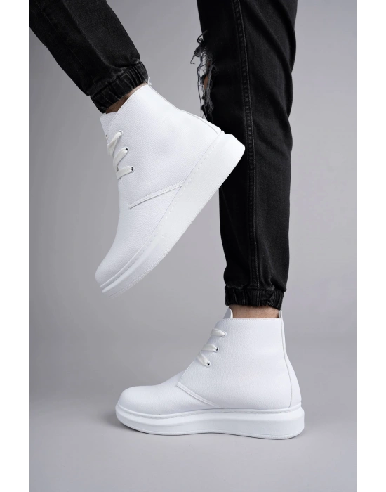 Slw207 Oslo Bağcıklı Cilt Erkek Günlük Spor Bt - Beyaz Erkek Bot