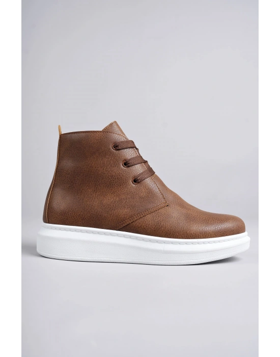 SLW207 Oslo Bağcıklı Cilt Erkek Günlük Spor Bot BT - Taba