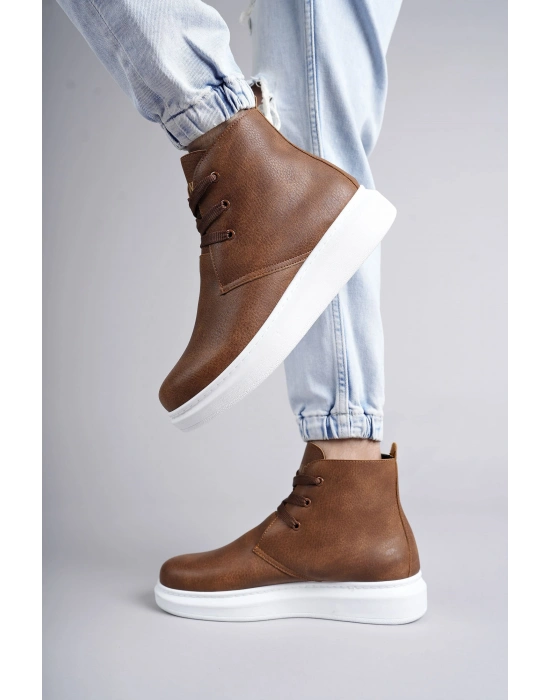 SLW207 Oslo Bağcıklı Cilt Erkek Günlük Spor Bot BT - Taba