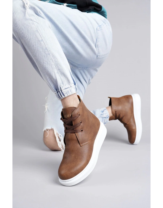 Slw207 Oslo Bağcıklı Cilt Erkek Günlük Spor Bt - Taba Erkek Bot