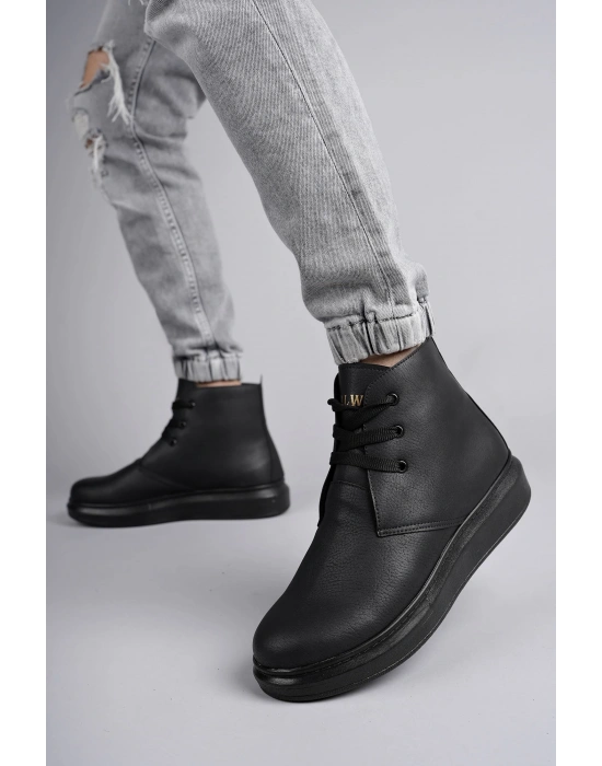 Slw207 Oslo Bağcıklı Cilt Erkek Günlük Spor St - Siyah Erkek Bot