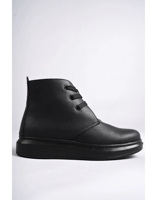 Slw207 Oslo Bağcıklı Cilt Erkek Günlük Spor St - Siyah Erkek Bot