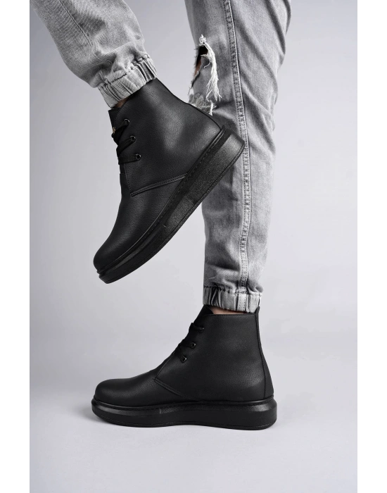 Slw207 Oslo Bağcıklı Cilt Erkek Günlük Spor St - Siyah Erkek Bot