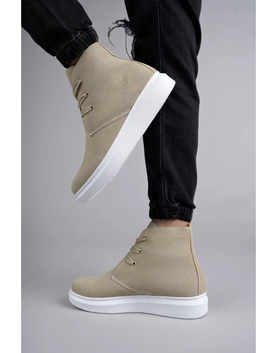 Slw207 Oslo Bağcıklı Süet Erkek Günlük Spor Bt - Krem Erkek Bot