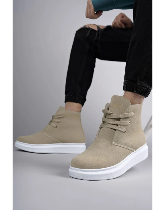 Slw207 Oslo Bağcıklı Süet Erkek Günlük Spor Bt - Krem Erkek Bot