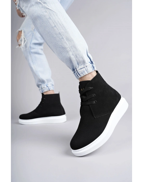 SLW207 Oslo Bağcıklı Süet Erkek Günlük Spor Bot BT - Siyah