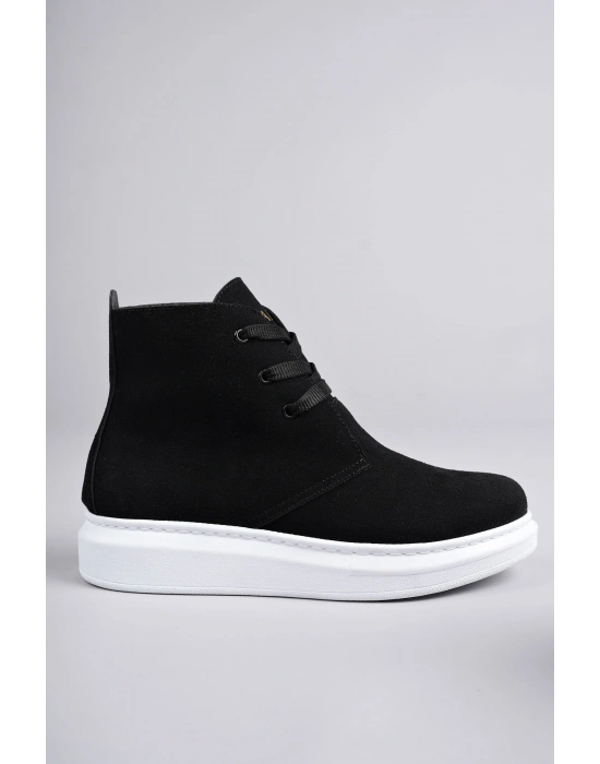 SLW207 Oslo Bağcıklı Süet Erkek Günlük Spor Bot BT - Siyah