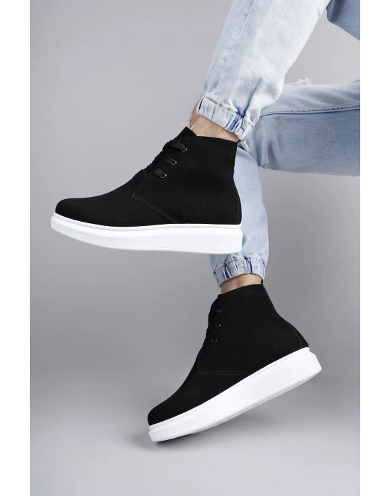 SLW207 Oslo Bağcıklı Süet Erkek Günlük Spor Bot BT - Siyah