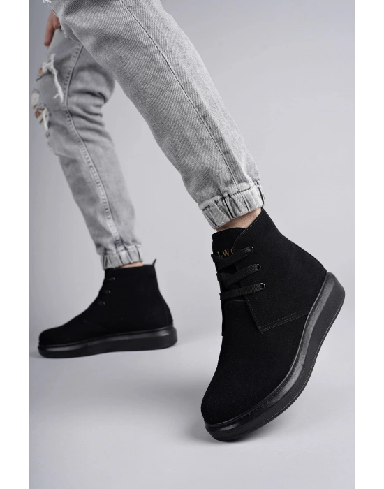 Slw207 Oslo Bağcıklı Süet Erkek Günlük Spor St - Siyah Erkek Bot