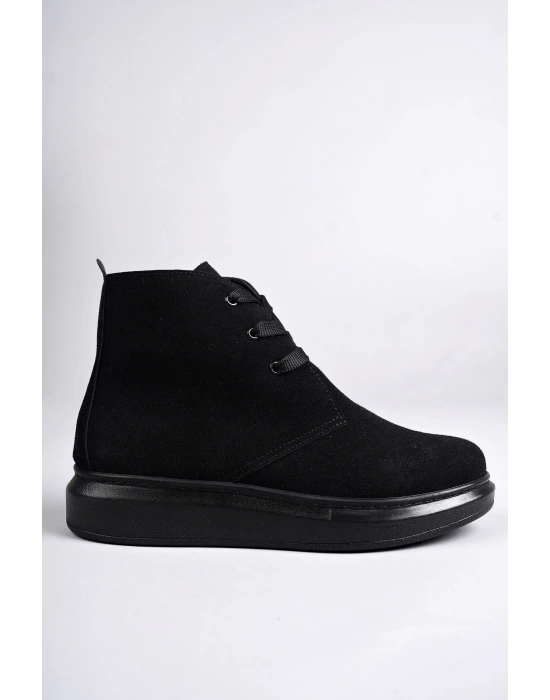 Slw207 Oslo Bağcıklı Süet Erkek Günlük Spor St - Siyah Erkek Bot