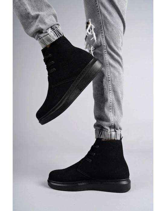 Slw207 Oslo Bağcıklı Süet Erkek Günlük Spor St - Siyah Erkek Bot