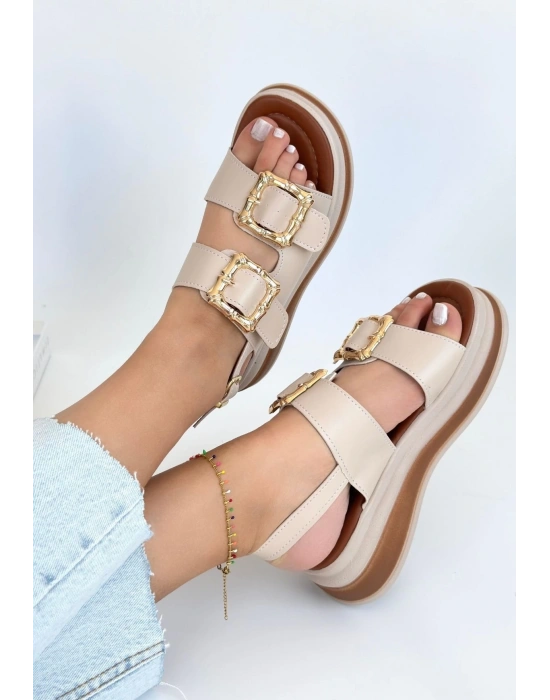 Stan Bej Cilt Kadın Sandalet