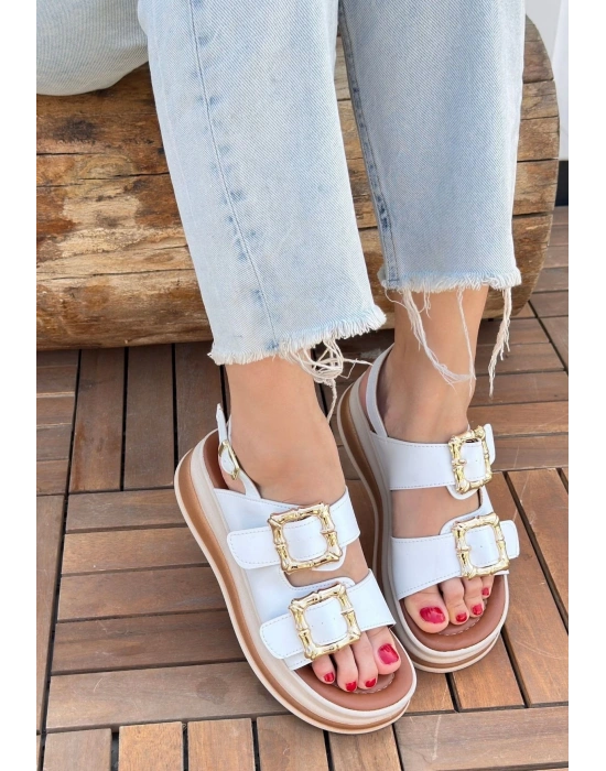 Stan Beyaz Cilt Kadın Sandalet