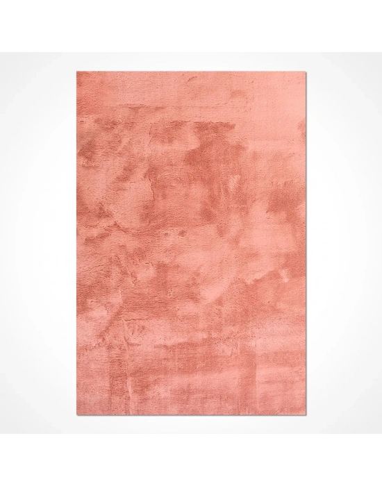 Tavşan Poly Peluş Halı - Rose -Yüksek Kalite-Ekstra Yumuşak - Kaymaz Özel Tabanlı - Özel Ölçü