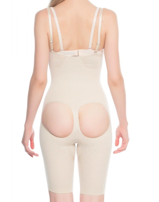 TEN MI Emay 2038 Popo ve Göğsü Açık Paçalı Boy Korse